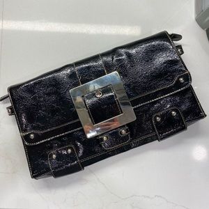 90’s vintage Aldo black patent leather clutch